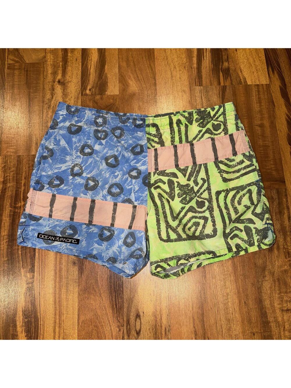 VTG90s Ocean Pacific (OP) Multi-Patterned Surf Shorts - XL